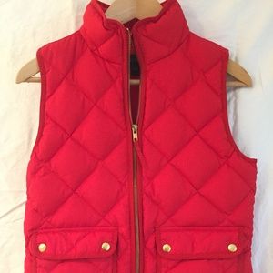 J. Crew Excursion Quilted Down Vest Red Size XS